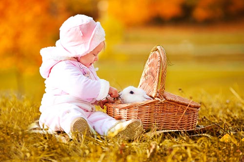 lapin et bébé